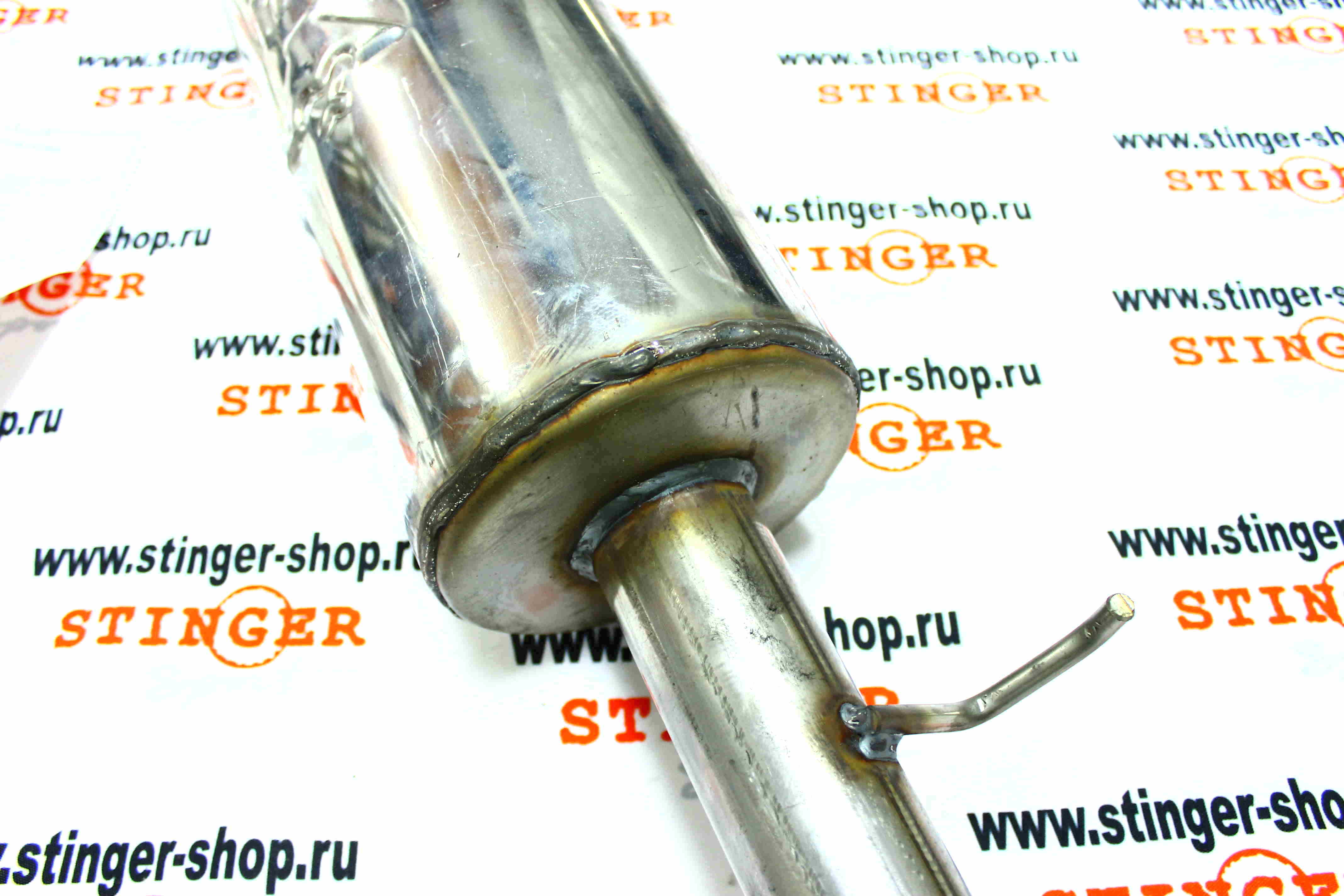 Глушитель основной "MUTE" для а/м ВАЗ 2170 Приора седан без насадки (нержавеющая  сталь). Фото �6