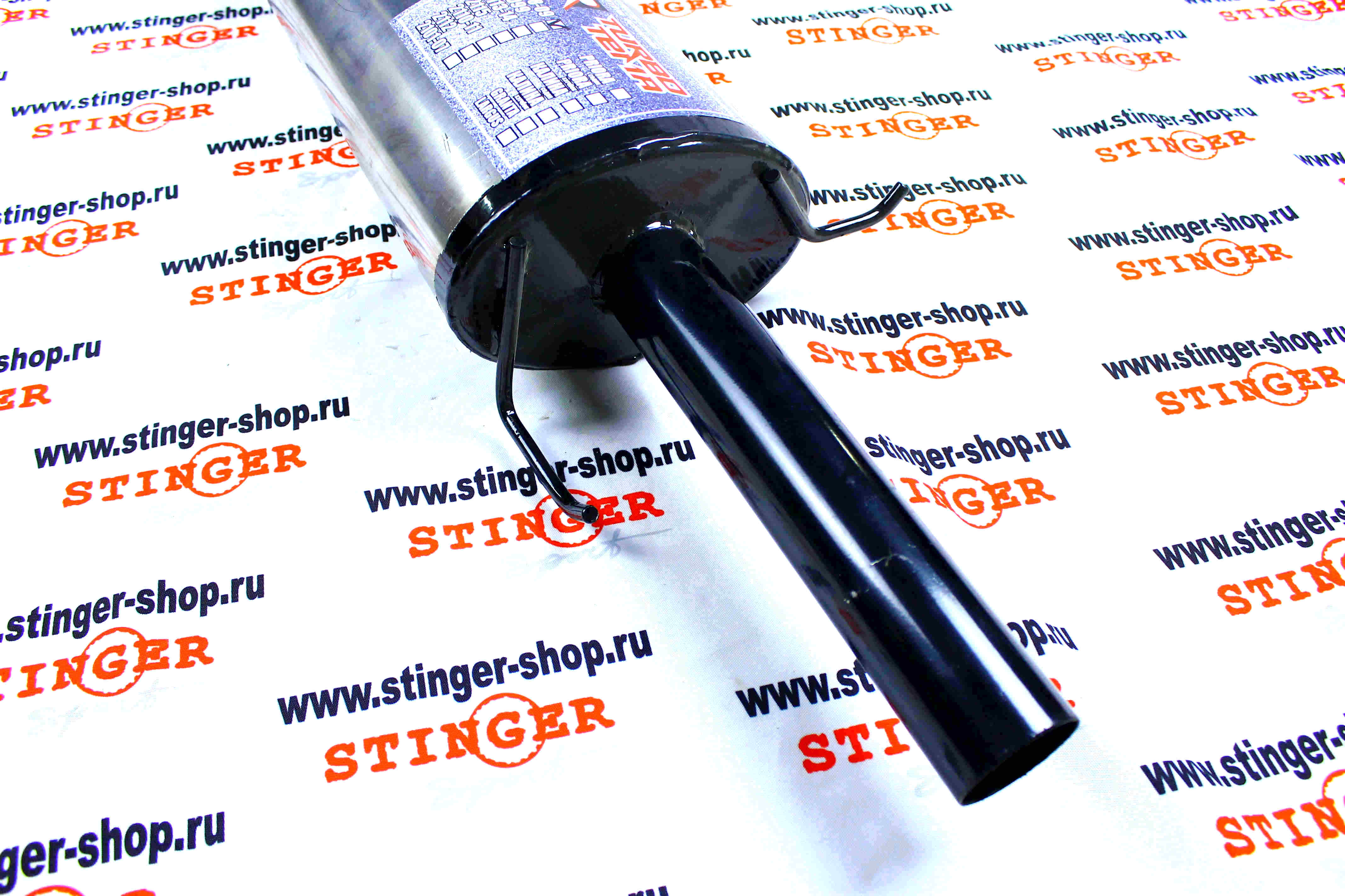 Глушитель "TURBOTEMA" для а/м ВАЗ 2108 штатная установка без насадки (бочка из нержавеющей  стали). Фото �2