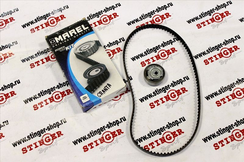 Комплект MAREL KIT Magnum ролик (металлический) + ремень ГРМ ВАЗ 2190 Гранта 8V (Италия)