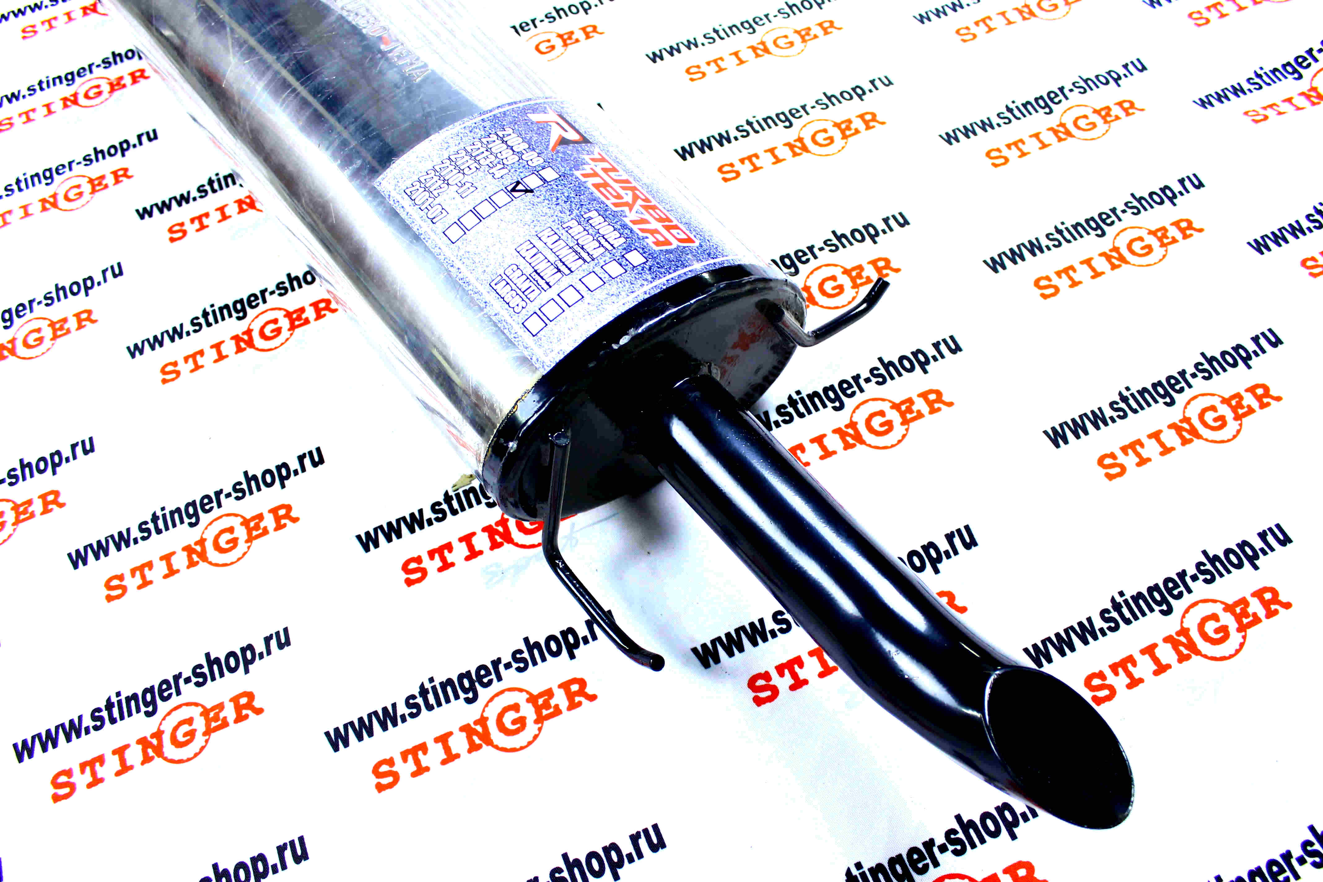 Глушитель "TURBOTEMA" для а/м ВАЗ 2113-14 штатная установка без насадки (бочка из нержавеющей стали). Фото �2