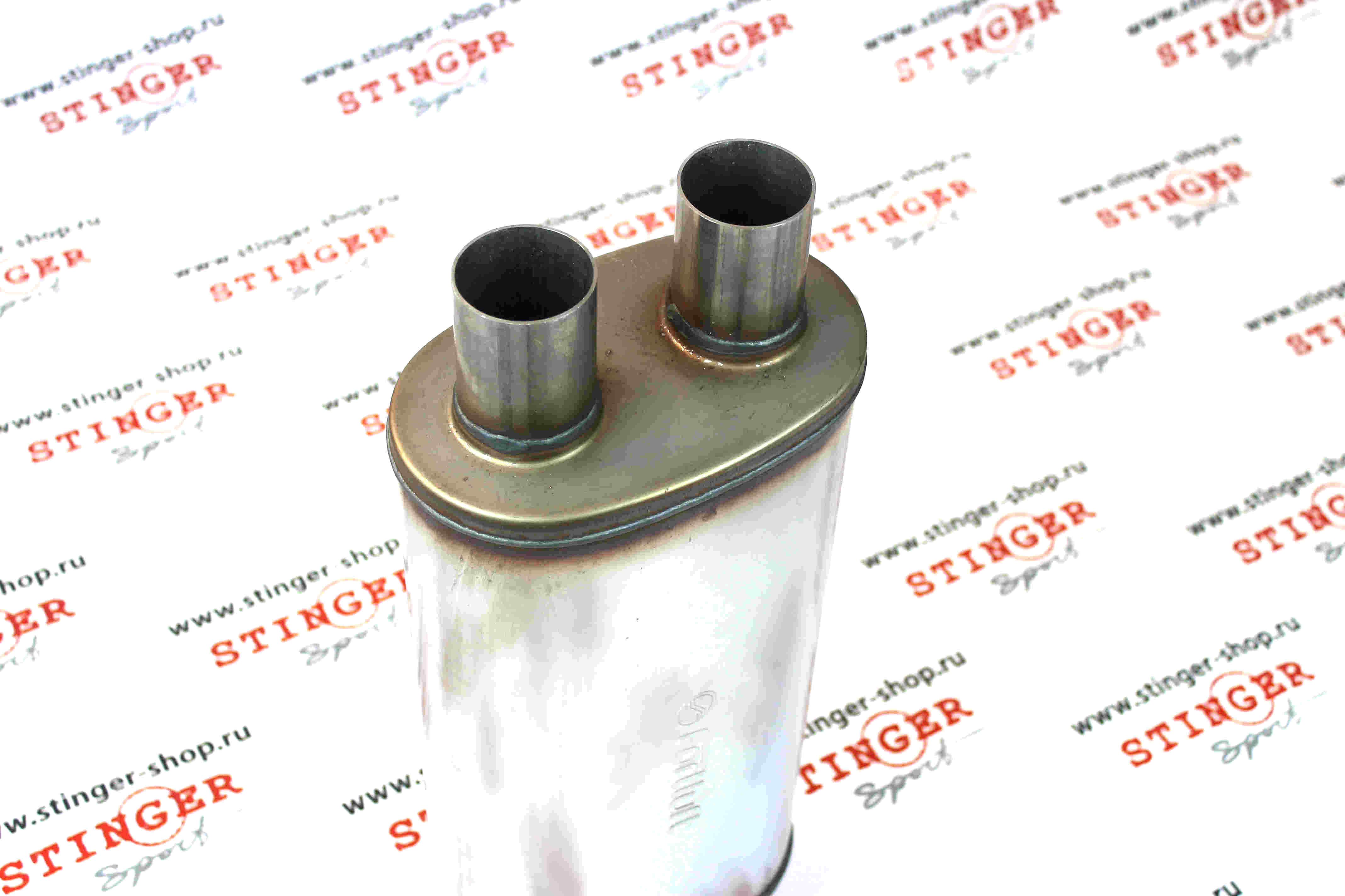 Глушитель универсальный прямоточный алюминизированный Ø57/Ø50 мм, 215х135х400 FLOW (PM1-5750NP)